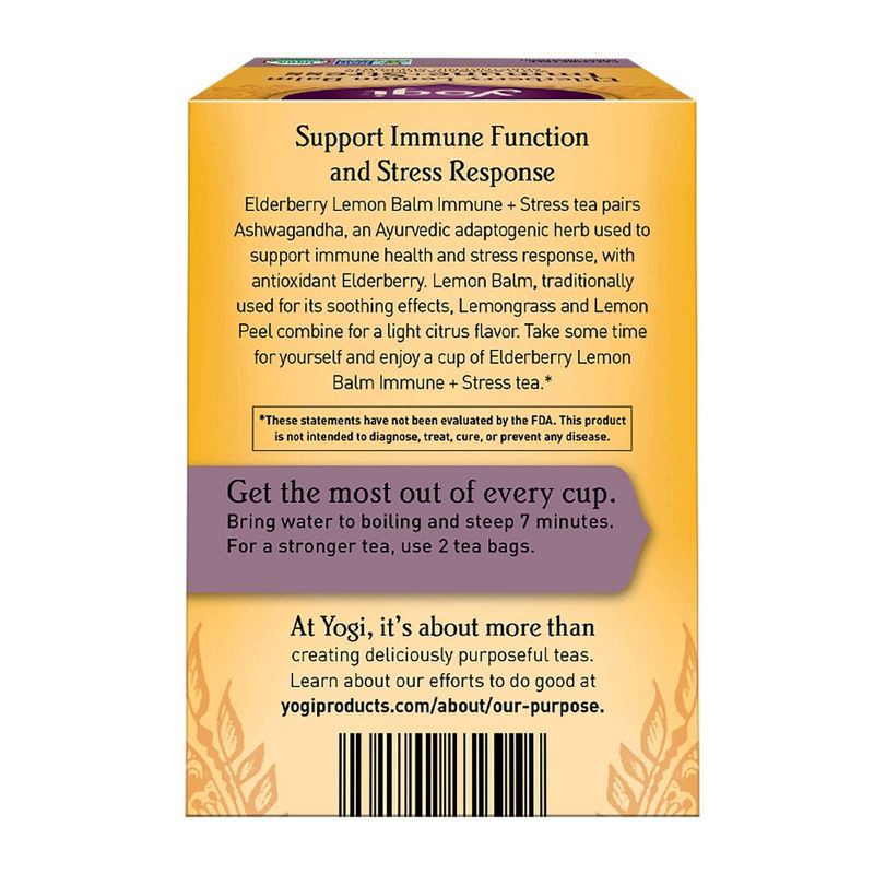 slide 2 of 7, Yogi Tea Elderberry Lemon Balm Immune + Stress - 16ct, 16 ct