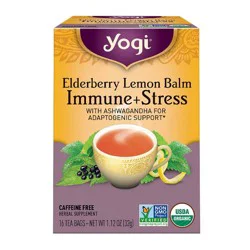 Yogi Tea Elderberry Lemon Balm Immune + Stress - 16ct