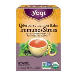 Yogi Tea Elderberry Lemon Balm Immune + Stress - 16ct