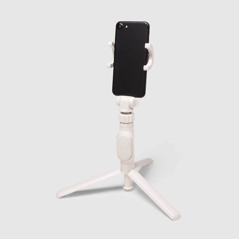 slide 2 of 3, Desktop Tripod + Phone Mount - heyday™ Stone White: ABS Screw Fittings Holder, 1 ct
