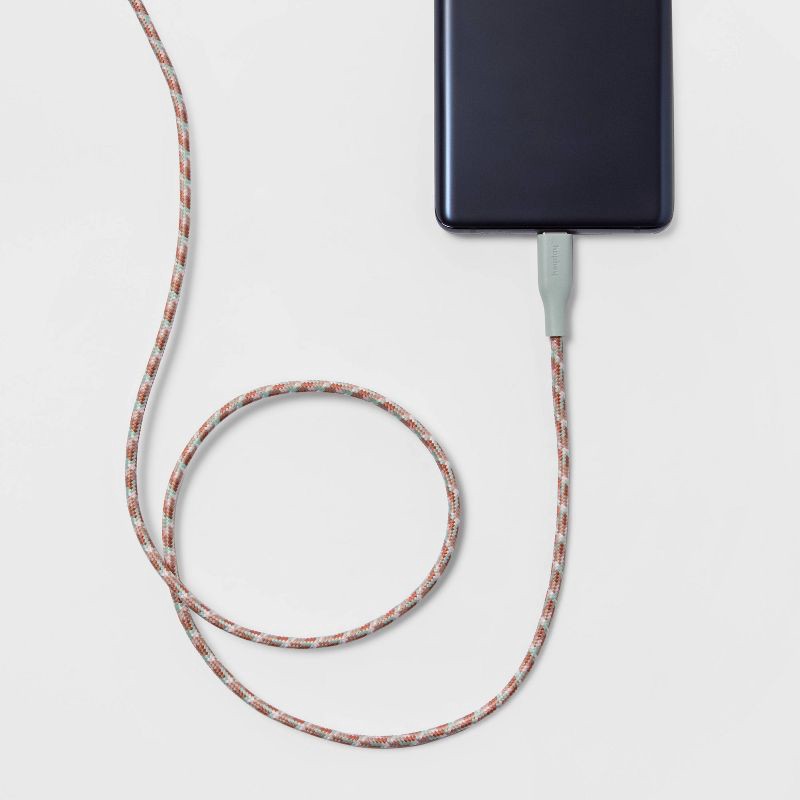 slide 2 of 3, 4' USB-C to USB-A Braided Cable - heyday™ Misty Blue, 1 ct