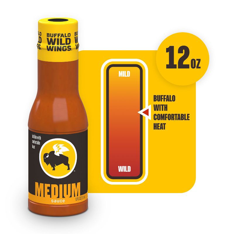 slide 5 of 12, Buffalo Wild Wings Medium Sauce - 12oz, 12 oz