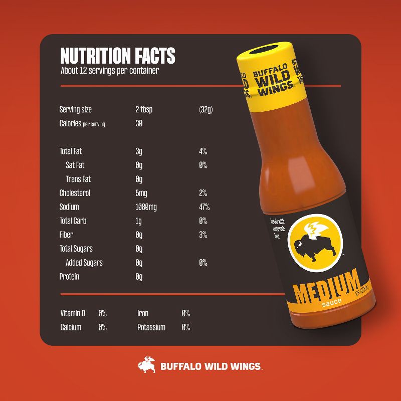slide 7 of 12, Buffalo Wild Wings Medium Sauce - 12oz, 12 oz