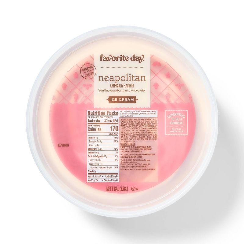 slide 1 of 3, Neapolitan Ice Cream - 128oz - Favorite Day™, 128 oz