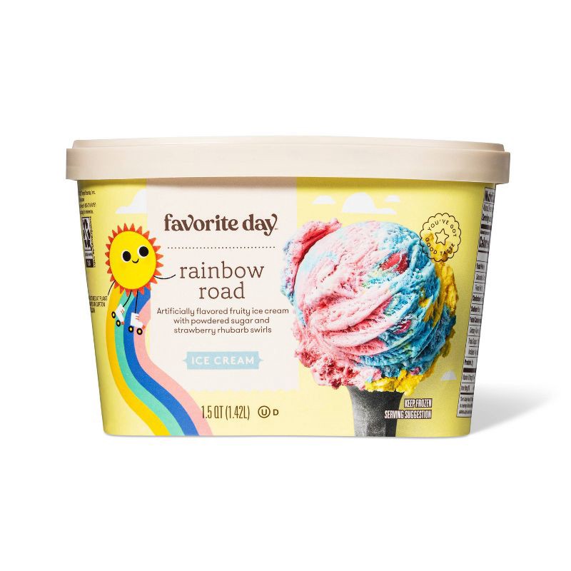 slide 1 of 4, Rainbow Road Ice Cream - 1.5qt - Favorite Day™, 1.5 qt