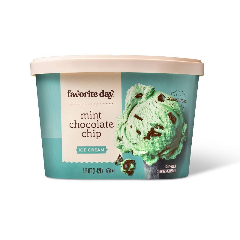 slide 1 of 4, Mint Chocolate Chip Ice Cream - 1.5qt - Favorite Day™, 1.5 qt