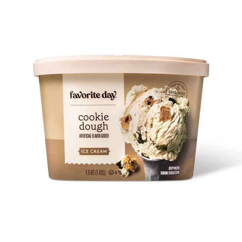 slide 1 of 4, Cookie Dough Ice Cream - 1.5qt - Favorite Day™, 1.5 qt