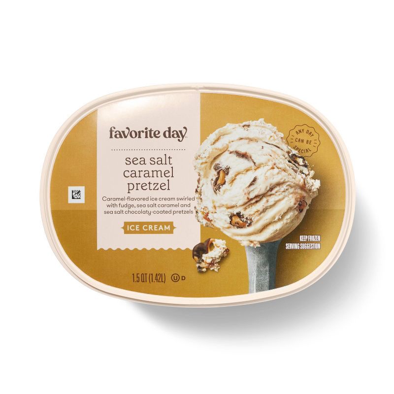 slide 5 of 5, Sea Salt Caramel Pretzel Ice Cream - 1.5qt - Favorite Day™, 1.5 qt
