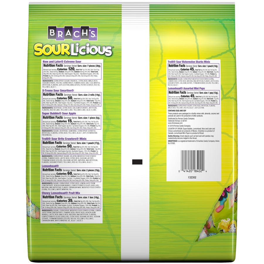 slide 2 of 2, Brach's Sourlicious Mix Stand Up Bag, 175 ct