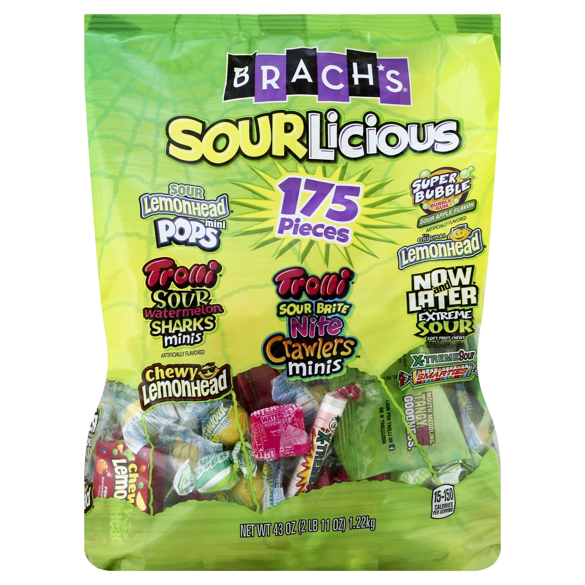 slide 1 of 2, Brach's Sourlicious Mix Stand Up Bag, 175 ct