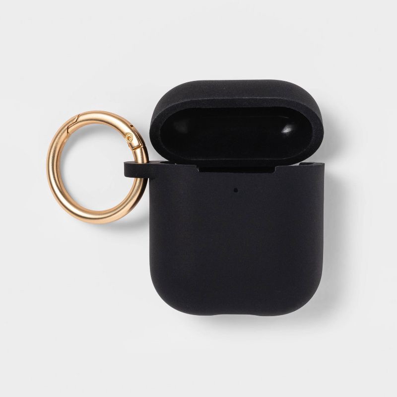 slide 1 of 3, Apple AirPods (1/2 Generation) Silicone Case with Clip - heyday™ Black, 1 ct