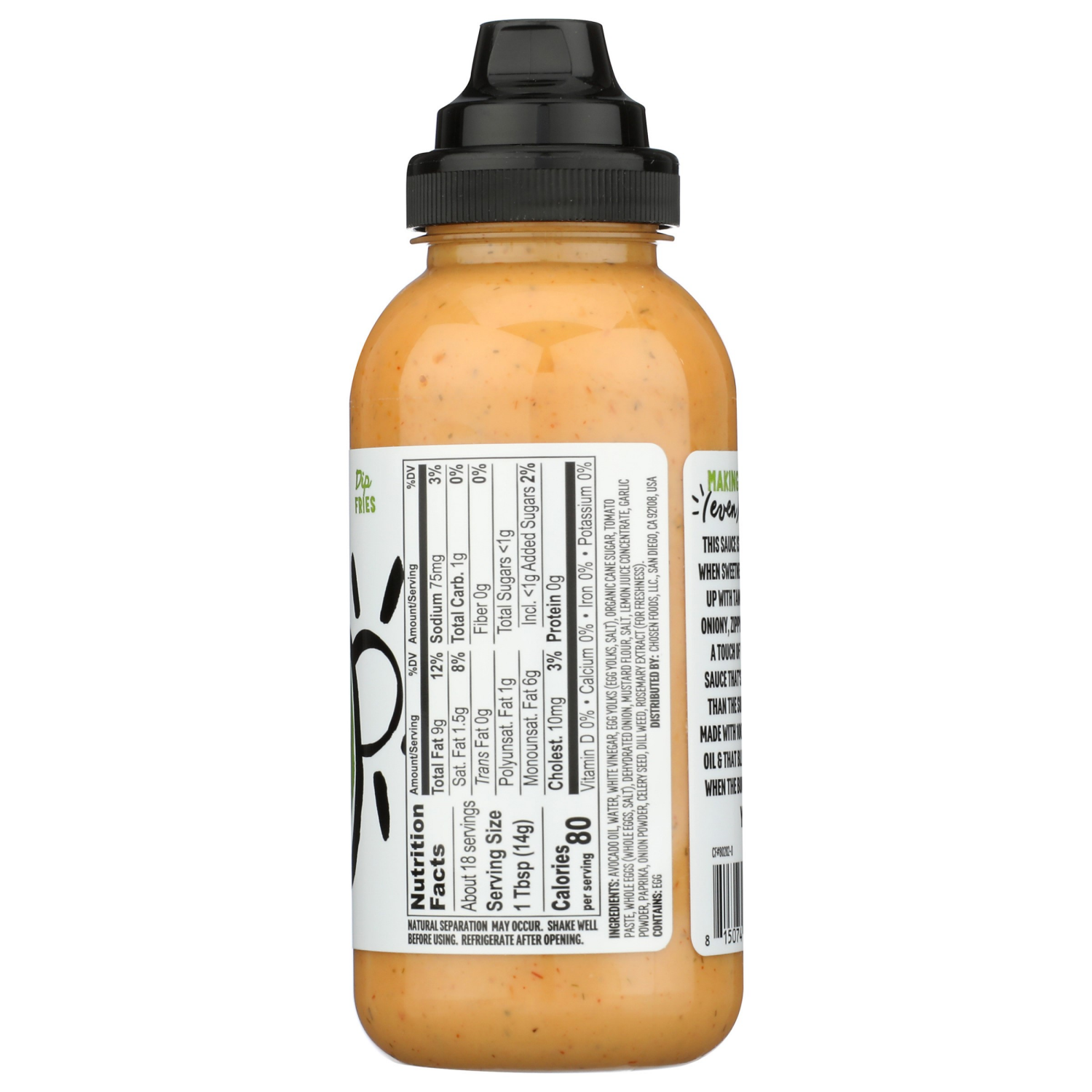 slide 2 of 3, Chosen Foods Burger Sauce, 9 fl oz