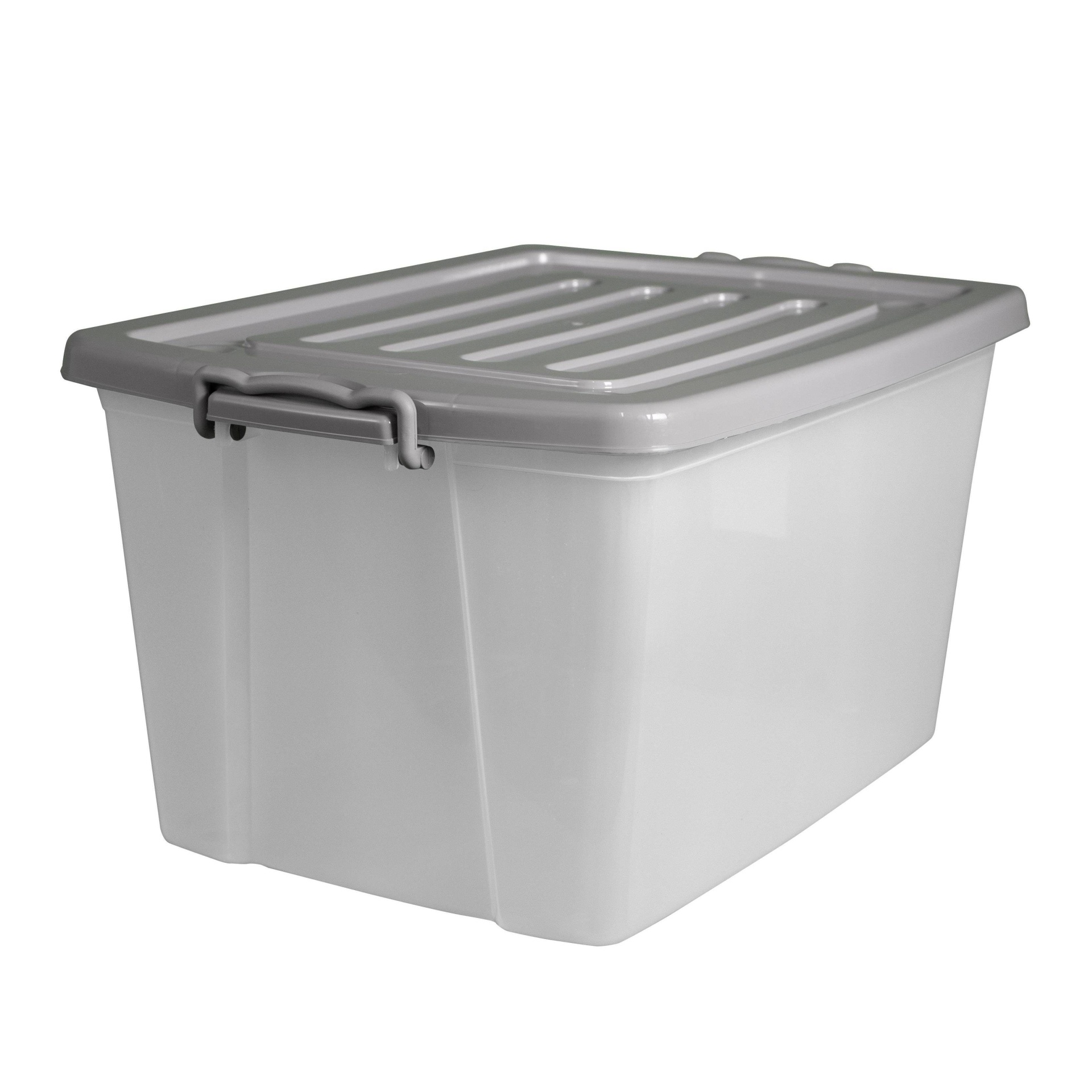 slide 1 of 3, Home Logic Latching Storage Bin Translucent, 55 qt