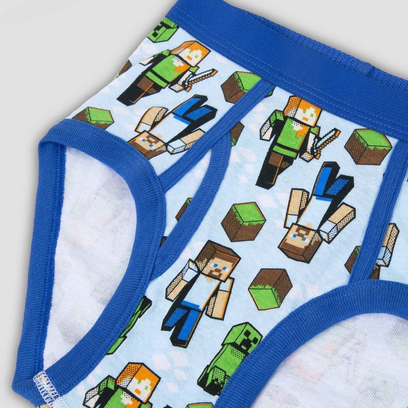 slide 4 of 6, Boys' Mojang Minecraft 5pk Briefs Underwear - 6, 5 ct