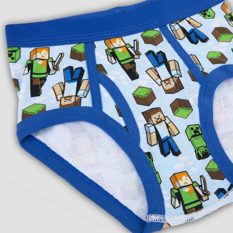 slide 6 of 6, Boys' Mojang Minecraft 5pk Briefs Underwear - 6, 5 ct