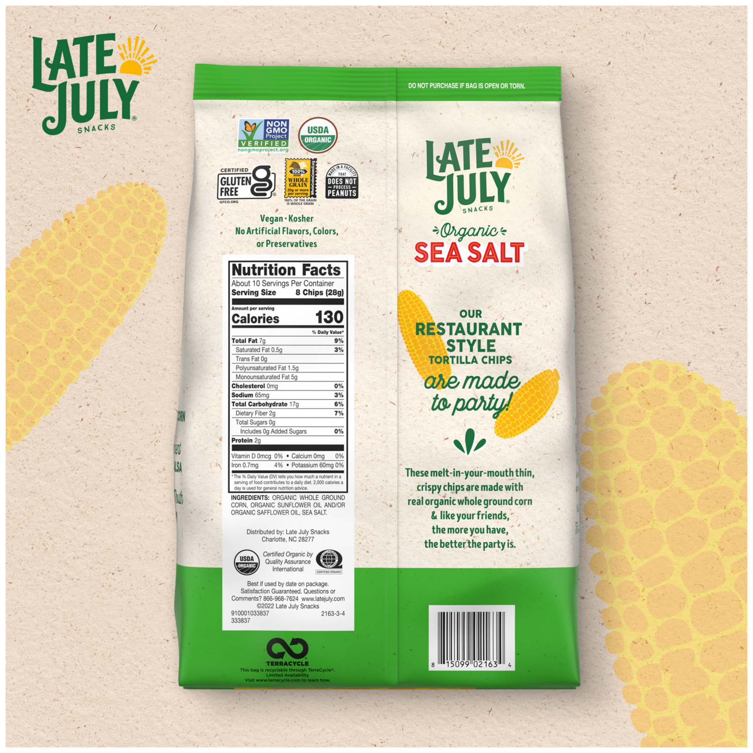 slide 3 of 6, Late July Snacks Multigrain Thin And Crispy Organic Tortilla Chips With Sea Salt - 10.1 Oz, 10.1 oz