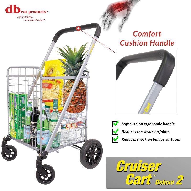 slide 2 of 3, dbest products Cruiser Cart Deluxe Silver, 1 ct