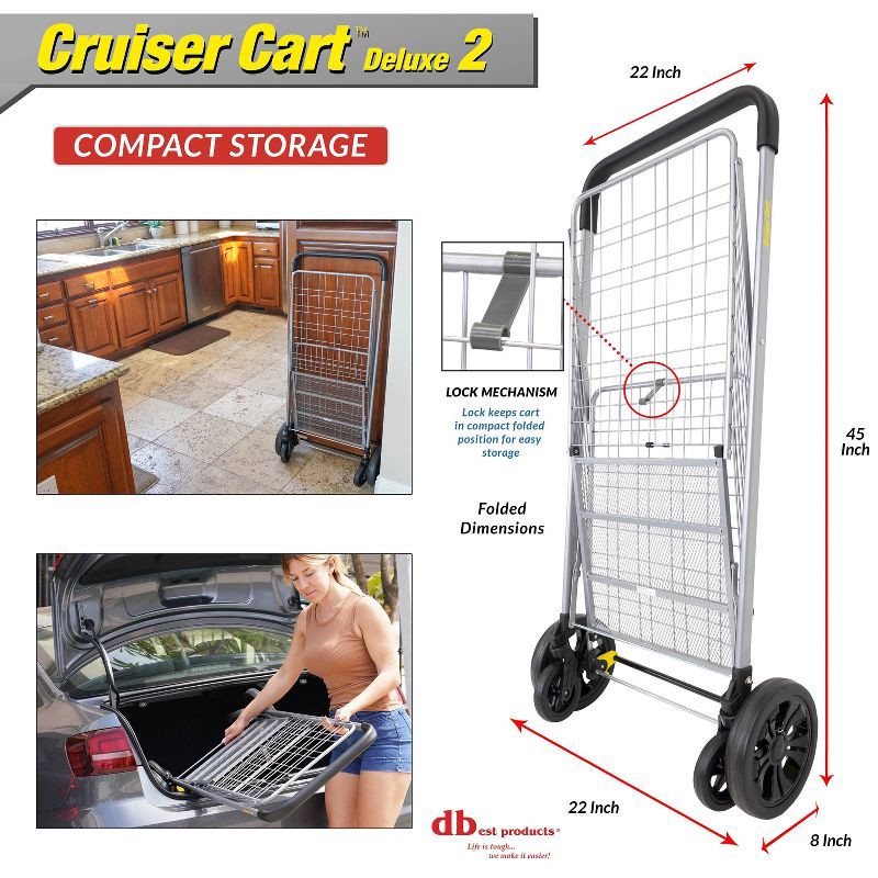 slide 3 of 3, dbest products Cruiser Cart Deluxe Silver, 1 ct