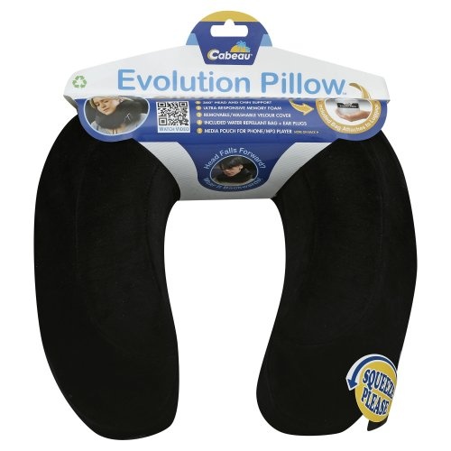 slide 1 of 1, Evolution Memory Foam Neck Pillow Black, 1 ct