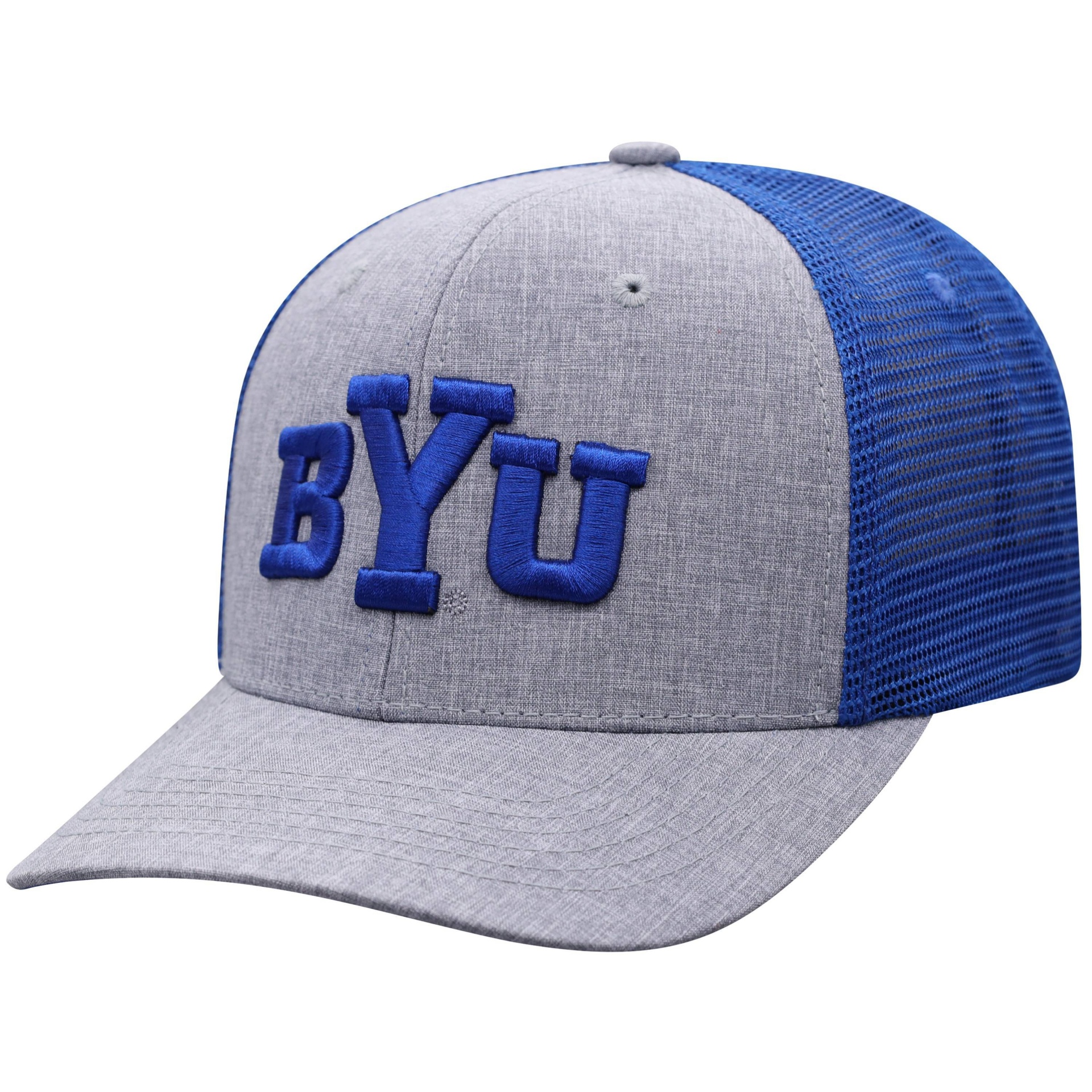 slide 1 of 2, NCAA BYU Cougars Men's Gray Chambray with Hard Mesh Snapback Hat, 1 ct