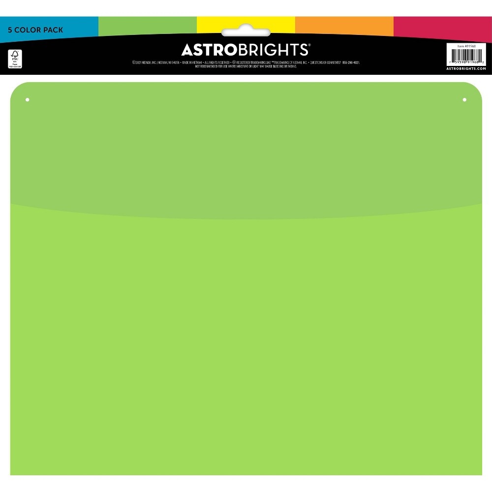 slide 2 of 4, 10"x12" Wall Pockets - Astrobrights, 5 ct