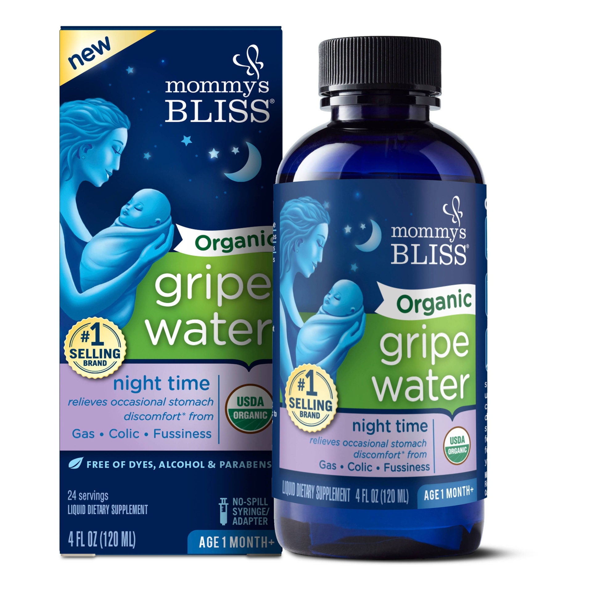 slide 1 of 8, Mommy's Bliss Organic Gripe Water for Night Time, 4 fl oz