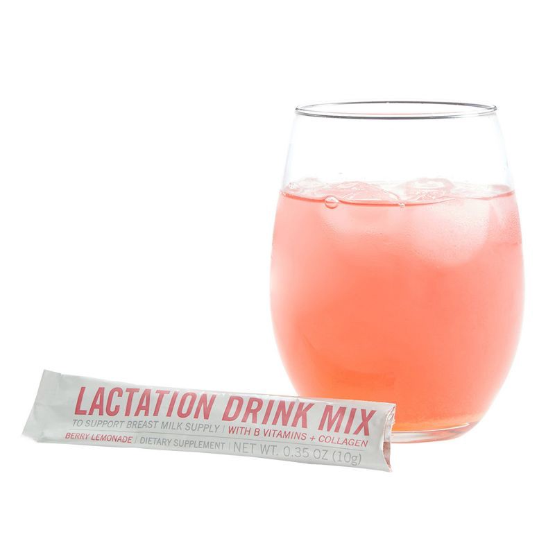 slide 2 of 6, Munchkin Milkmakers Lactation Drink Mix Supplement with B Vitamins & Collagen - Berry Lemonade - 14ct/4.9oz, 14 ct, 4.9 oz