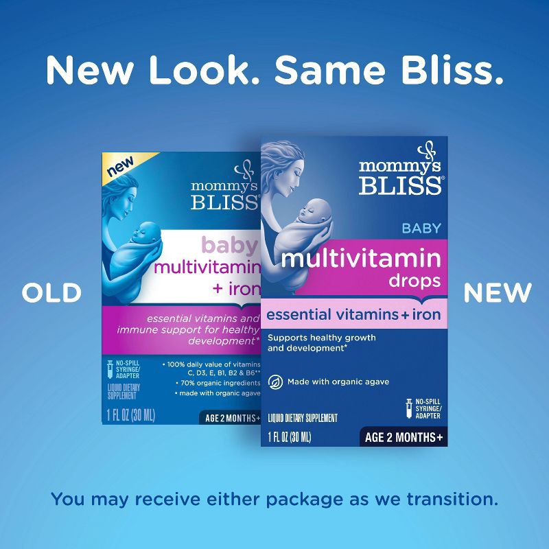 slide 2 of 10, Mommy's Bliss Baby Multivitamin + Iron - 1 fl oz, 1 fl oz