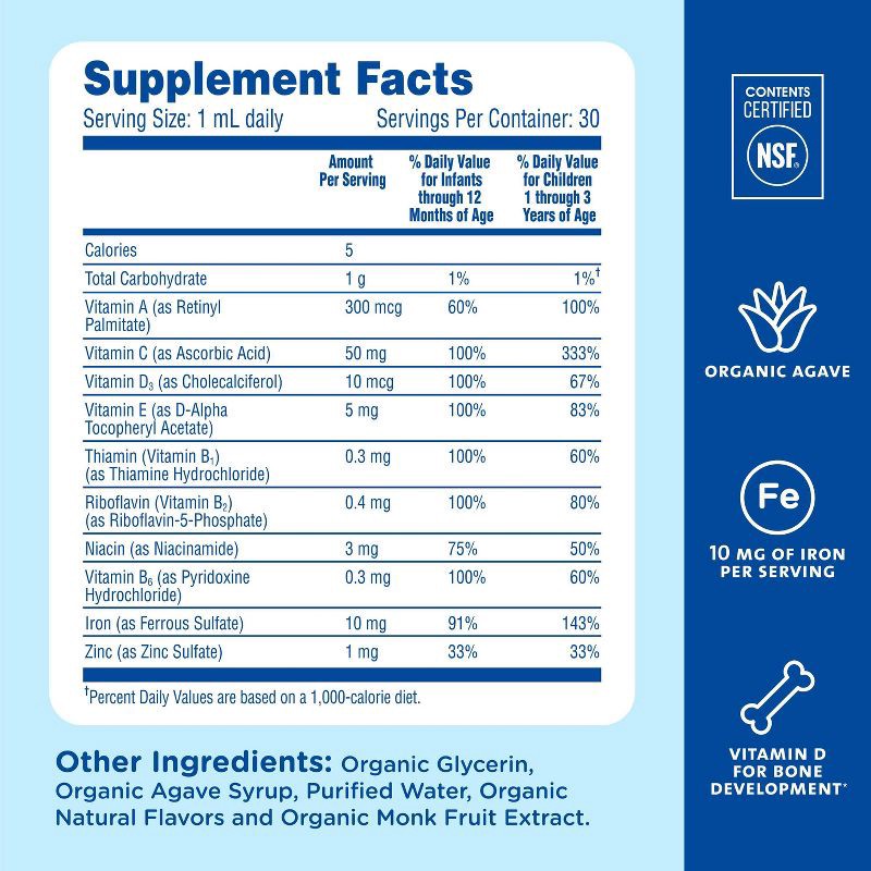 slide 6 of 10, Mommy's Bliss Baby Multivitamin + Iron - 1 fl oz, 1 fl oz