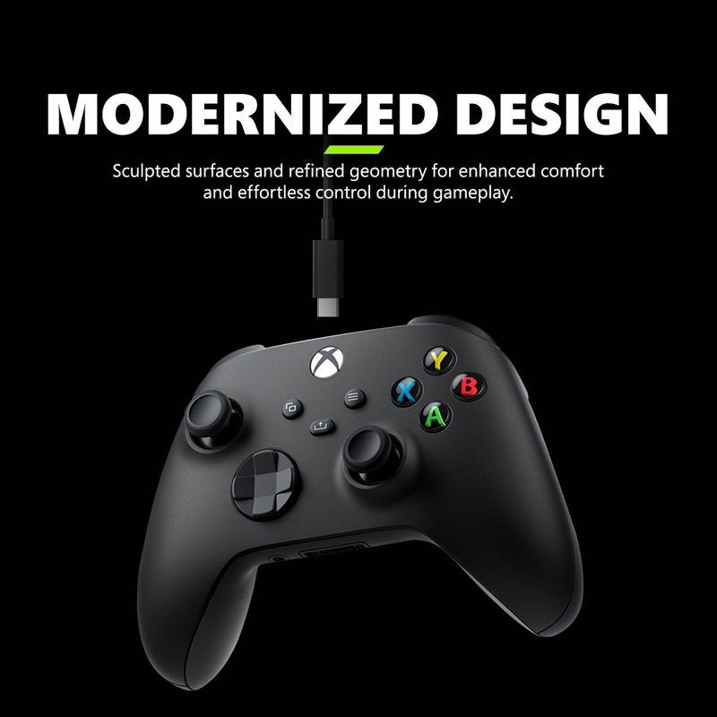 slide 3 of 6, Xbox Wireless Controller + USB-C Cable for Xbox One/Series X|S: Bluetooth, Microsoft, 1 ct