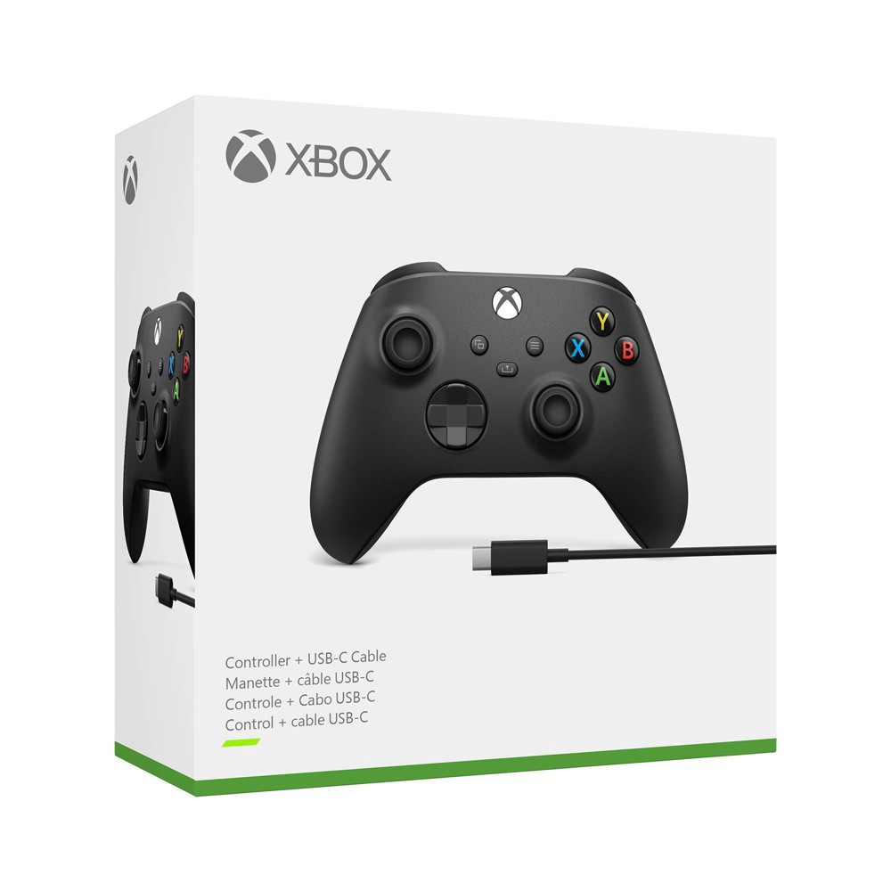 slide 4 of 5, Microsoft Xbox Wireless Controller + USB-C Cable for Xbox One/Series X|S, 1 ct