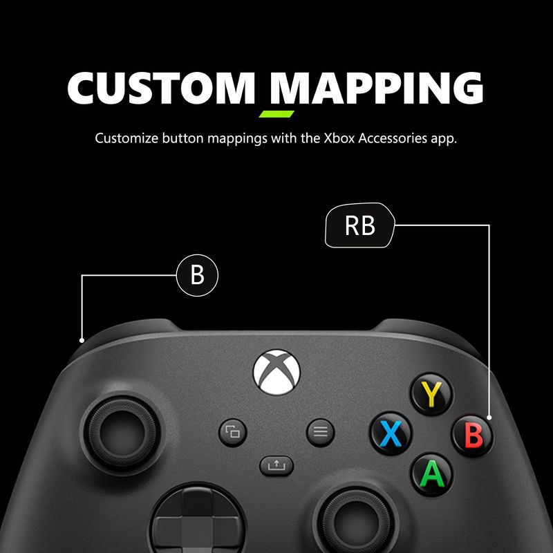 slide 6 of 6, Xbox Wireless Controller + USB-C Cable for Xbox One/Series X|S: Bluetooth, Microsoft, 1 ct