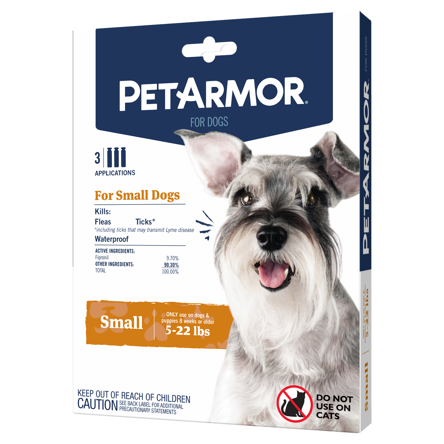 slide 2 of 4, Petarmor Sm Dog 3Ct F&T So 5-22Lb, 3 ct