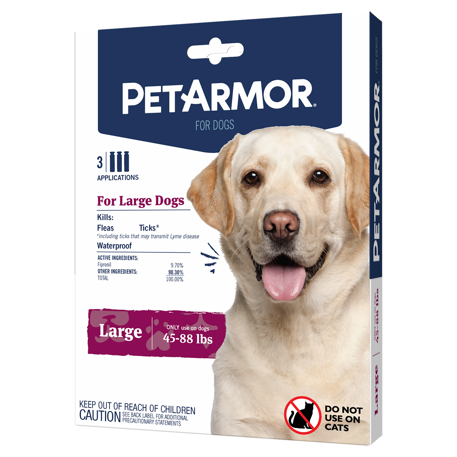 slide 2 of 3, Petarmor Lg Dog 3Ct F&T So 45-88Lb, 3 ct