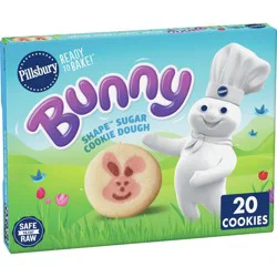 Pillsbury Ready-to-Bake Bunny Shape Sugar Cookie Dough - 9.1oz/20ct