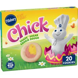 Pillsbury Ready-to-Bake Chick Shape Sugar Cookie Dough - 9.1oz/20ct
