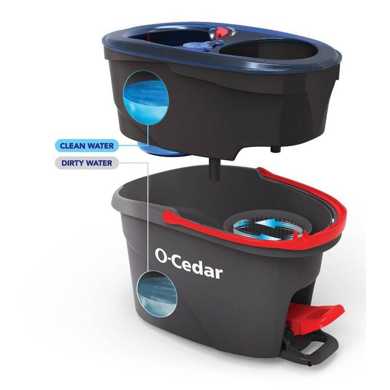 slide 4 of 22, O-Cedar EasyWring RinseClean Spin Mop & Bucket System, 1 ct