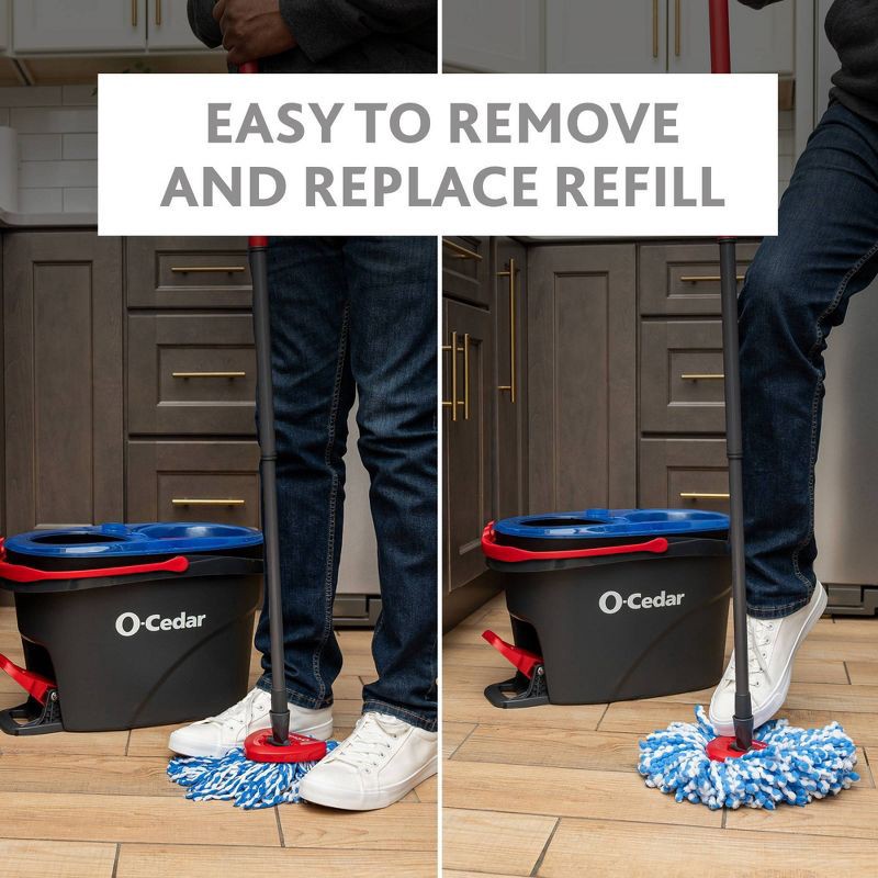 slide 8 of 22, O-Cedar EasyWring RinseClean Spin Mop & Bucket System, 1 ct