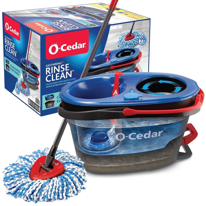 slide 1 of 22, O-Cedar EasyWring RinseClean Spin Mop & Bucket System, 1 ct