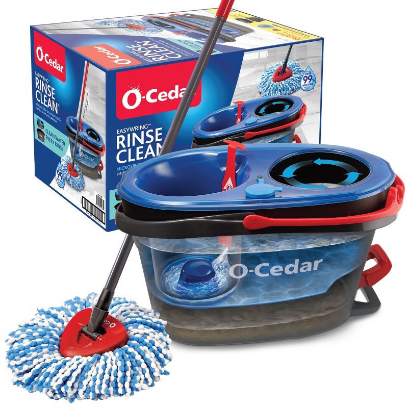slide 1 of 23, O-Cedar RinseClean Spin Mop & Bucket System, 1 ct