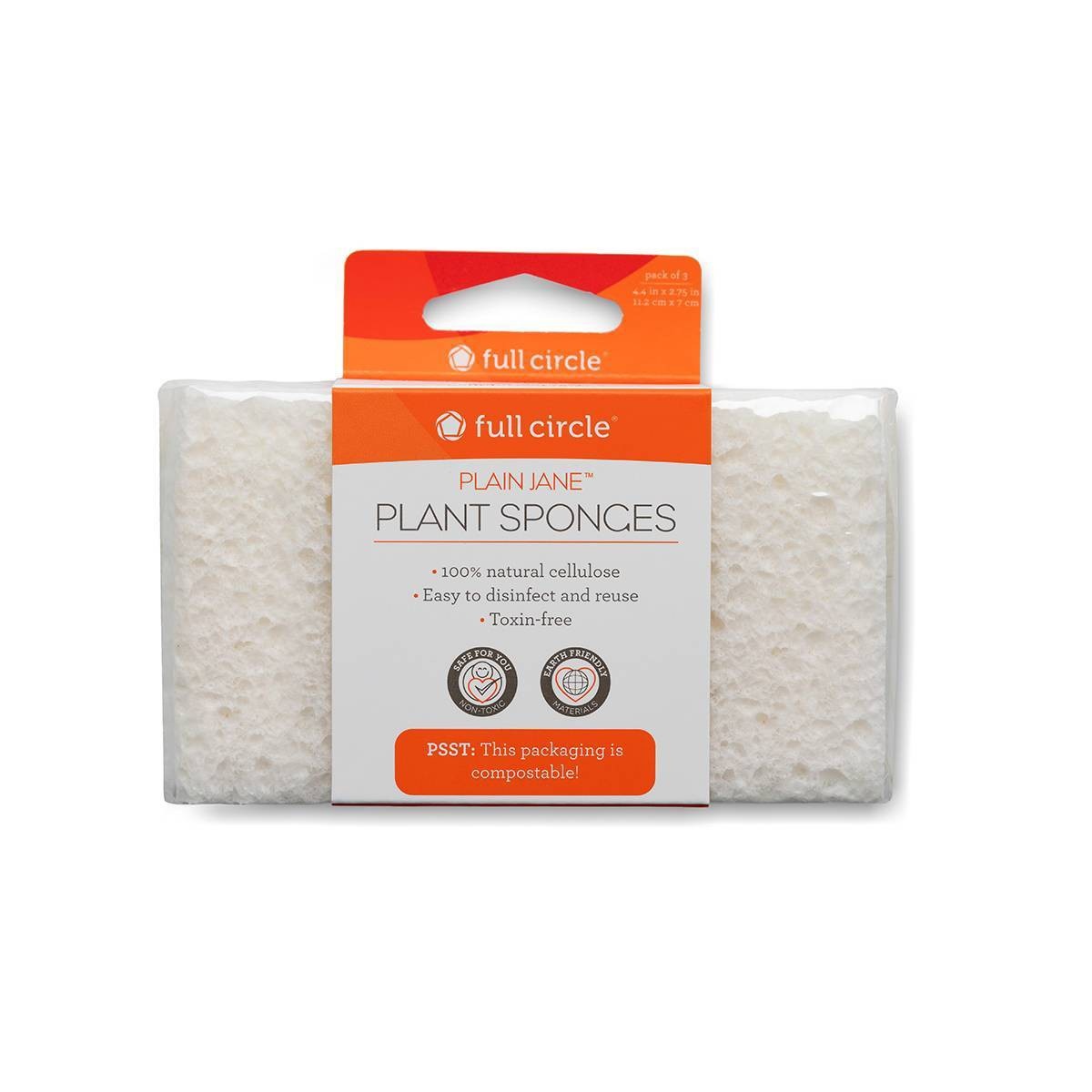 slide 1 of 6, Full Circle Plain Jane Plant Sponge, 3 ct
