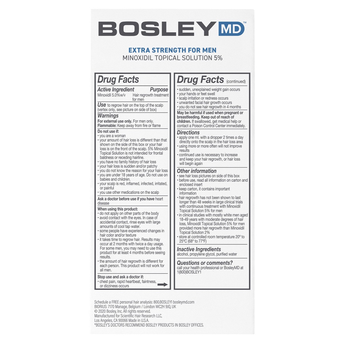 slide 2 of 2, Bosley For Men Hair Regrowth Treatment, 2 oz