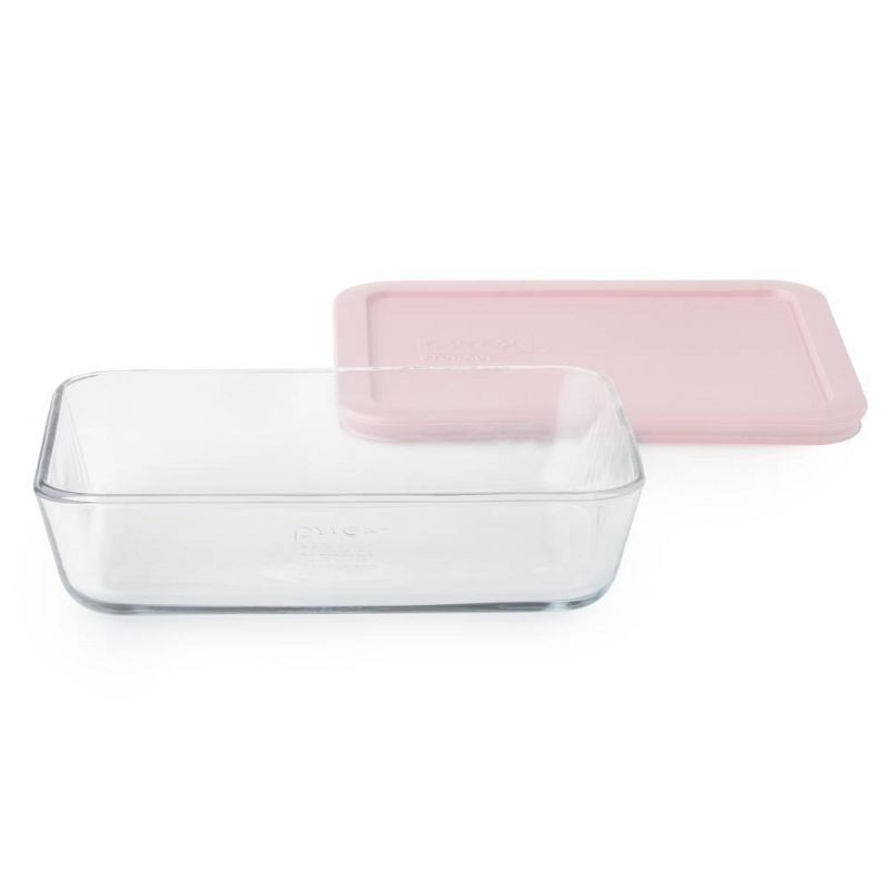 slide 3 of 7, Pyrex 4pc 3 Cup Rectangular Glass Food Storage Value Pack - Pink, 4 ct