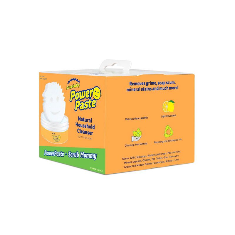 slide 8 of 9, Scrub Daddy PowerPaste + Scrub Mommy Dye Free Sponge Natural Household Cleanser, 1 ct