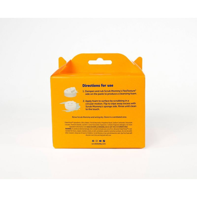 slide 9 of 9, Scrub Daddy PowerPaste + Scrub Mommy Dye Free Sponge Natural Household Cleanser, 1 ct