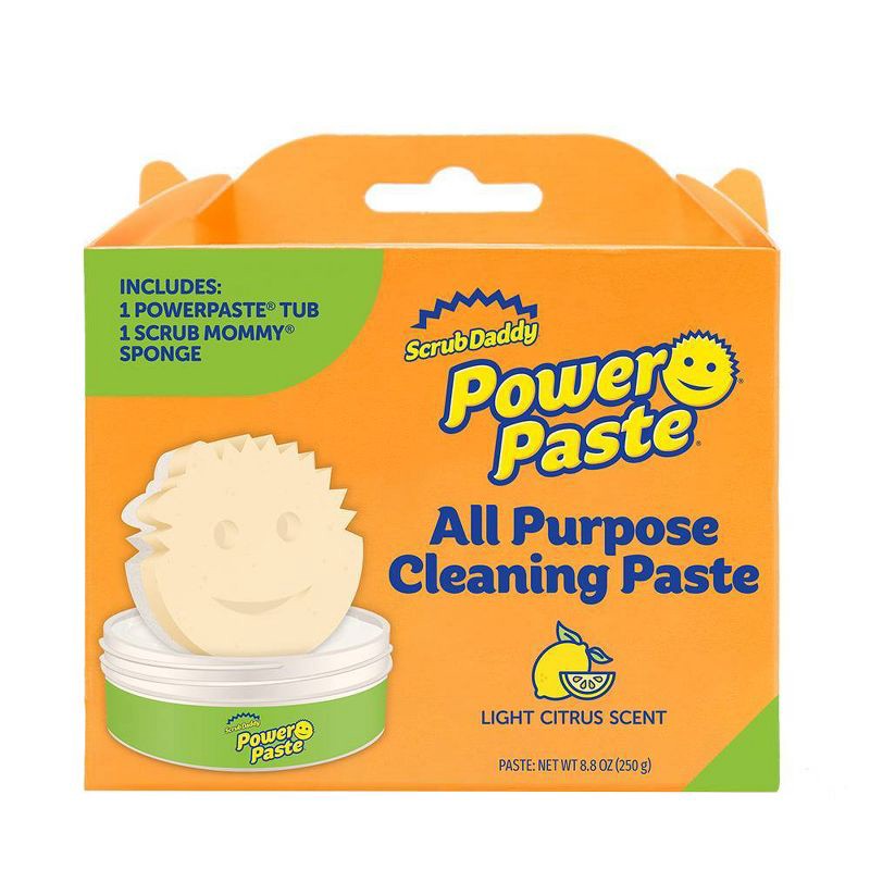 slide 1 of 13, Scrub Daddy PowerPaste + Scrub Mommy Dye Free Sponge Household Cleanser: Foam, Scouring Pads, 1 ct
