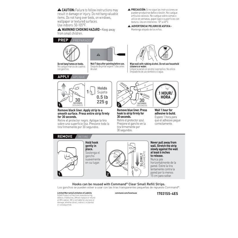 slide 11 of 11, Command 10pk Small Stainless Steel Hooks: Adhesive Hat & Comando Hooks, 0.5 lb Capacity, Silver, Metal, 90-Day Warranty, 10 ct, 0.5 lb