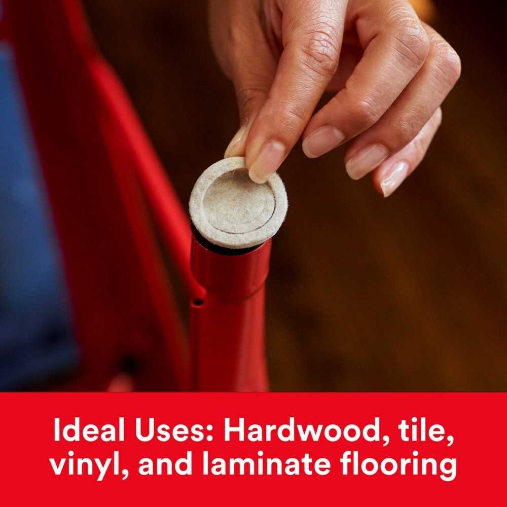 slide 8 of 9, Scotch 1.5" Custom Fit Felt Pads Beige, 1 ct