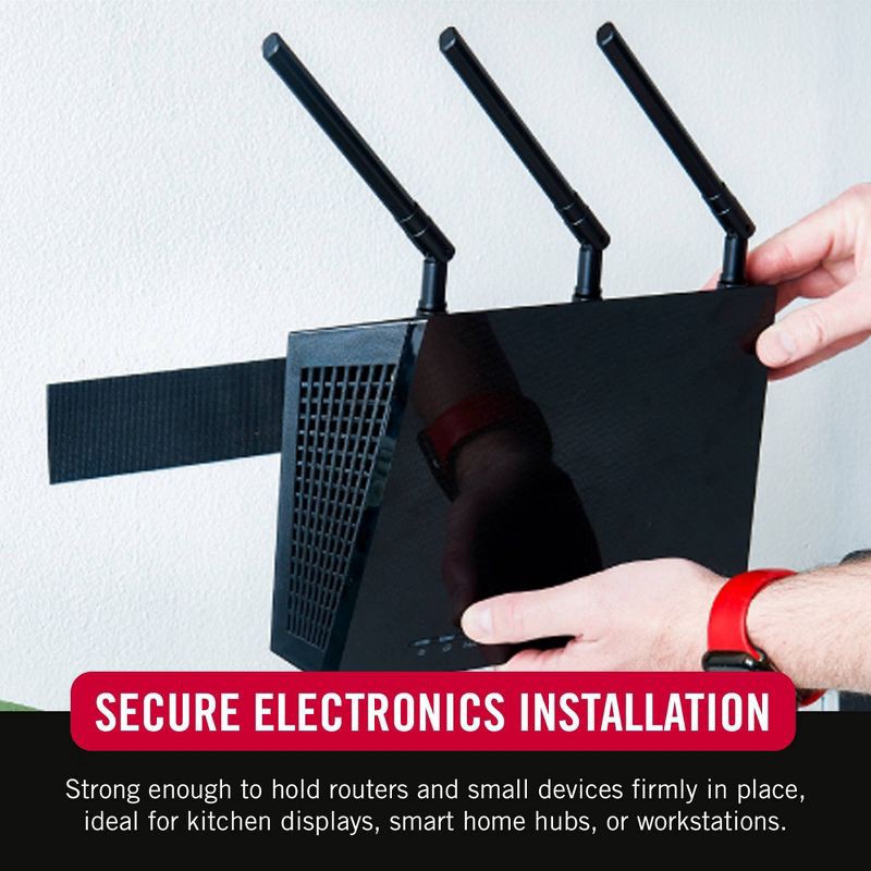 slide 3 of 13, VELCRO 4'x2'' Industrial Strength Tape Indoor and Outdoor Use Superior Holding Power on Smooth Surface Roll Black, 1 ct