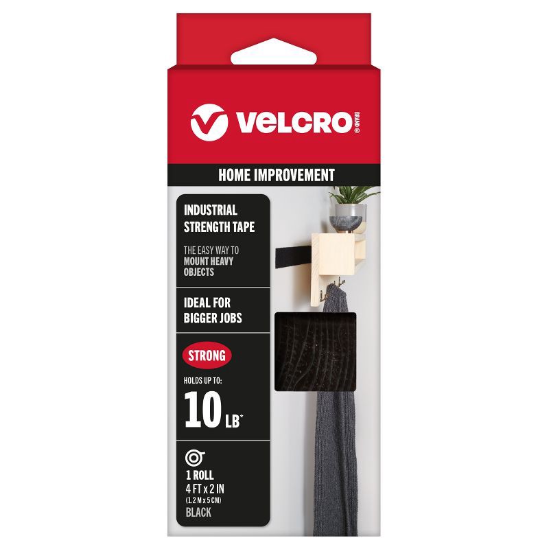 slide 12 of 12, VELCRO 4'X2" Industrial Strength Roll Black, 1 ct